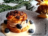 Choux à la Mousse de Marrons, Confit de Myrtilles et Crème Anglaise