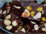 Fudge au Chocolat, Noisettes, Amandes et Pistaches