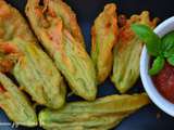 Tempura de Fleurs de Courgettes à la farine de pois chiches (sans oeuf sans gluten)