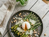 Asperges rôties & oeuf parfait