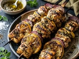 Brochettes de poulet au zaatar et citron grillés: La recette qui va révolutionner vos barbecues
