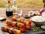Brochettes de saumon teriyaki