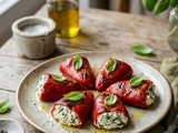 Piquillos farcis au chèvre et basilic: Prêts en 15 minutes chrono