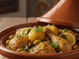 Tajine de poulet au citron et aux olives