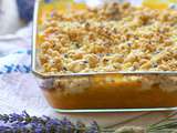 Crumble de pêches et lavande (et adaptation sans gluten)