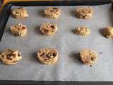 Cookies au chocolat, aux amandes et aux noix de pécan / Chocolate, almonds and pecans cookies