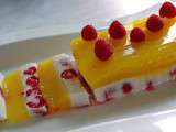 Entremet mangue/coco/framboise – Mango/coco/raspberry dessert