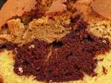 Cake tricolore pistache choco vanille