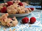 Biscuits moelleux aux framboises et chocolat