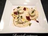 Ravioli caprese, réduction de balsamique