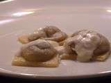 Ravioli aux cêpes et crème de parmesan