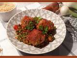 Boulettes de Viande parfumée au paprika, tomates et petits pois