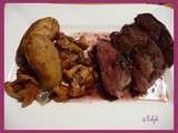 Magret de canard sauce porto et girolles