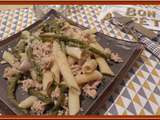 Penne aux haricots verts et thon