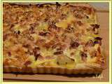 Tarte pomme-de-terre, oignon et lardons fumés