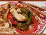 Wok de poulet aux poivrons