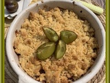 Crumble aux prunes et pêches de vigne