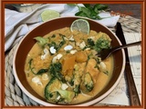 Curry de patates douces, épinards et brocoli