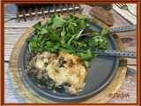 Gratin de truite fumée aux champignons et épinards