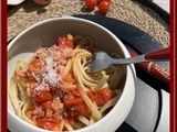 Linguine aux tomates cerises et lardons