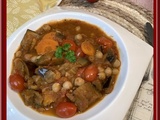 Mijoté d’aubergines et pois chiches à la marocaine