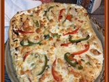 Pizza blanche au poulet et poivrons