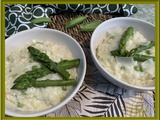 Risotto aux asperges vertes, petits pois et parmesan