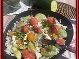Salade de riz, pastèque et feta