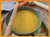 Velouté de carottes, poireau, pommes de terre au Thermomix