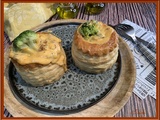 Vol au vent au chorizo, brocoli et champignons