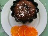 Moelleux au chocolat noir et son coeur fondant à la confiture d'orange