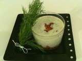 Verrine de saumon et son lait d'amandes à l'aneth