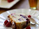 Bread pudding aux framboises et myrtilles