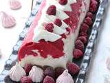 Bûche glacée express: framboises/vanille/meringue