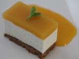 Cheesecake (sans cuisson) au brillat savarin, fruit de la passion et mangue , une recette du chef du Frenchie