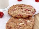 Cookies aux framboises et au chocolat blanc