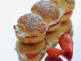 Eclairs croustillants aux fraises chantilly à la citronnelle