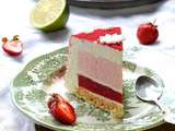 Entremets mousse citron vert et fraises