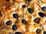 Focaccia aux olives sans pétrissage