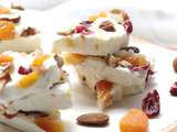 Frozen yogourt bark aux fruits secs