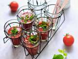 Gaspacho tomates, fraises, framboises et menthe