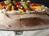 Pavlova de Nigella Lawson au chocolat et fruits exotiques