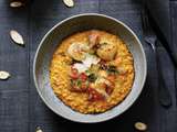 Risotto d'épeautre à la courge , St Jacques et lard de guanciale