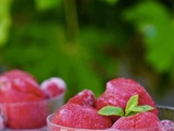 Sorbet framboises/ menthe sans sorbetière