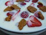 Soupe de fraises au  koldskål   ,yaourt danois à base de buttermilk