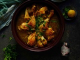 Tajine de poulet au citron confit et aux olives