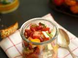 Tartare de tomates , mozzarella et grenade