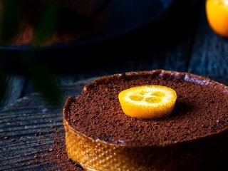 Tarte au chocolat et au curd d'agrumes