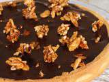 Tarte au chocolat (ganache sans crème ) et amandes caramélisées