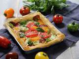 Tarte facile croustillante au chèvre et aux tomates multicolores